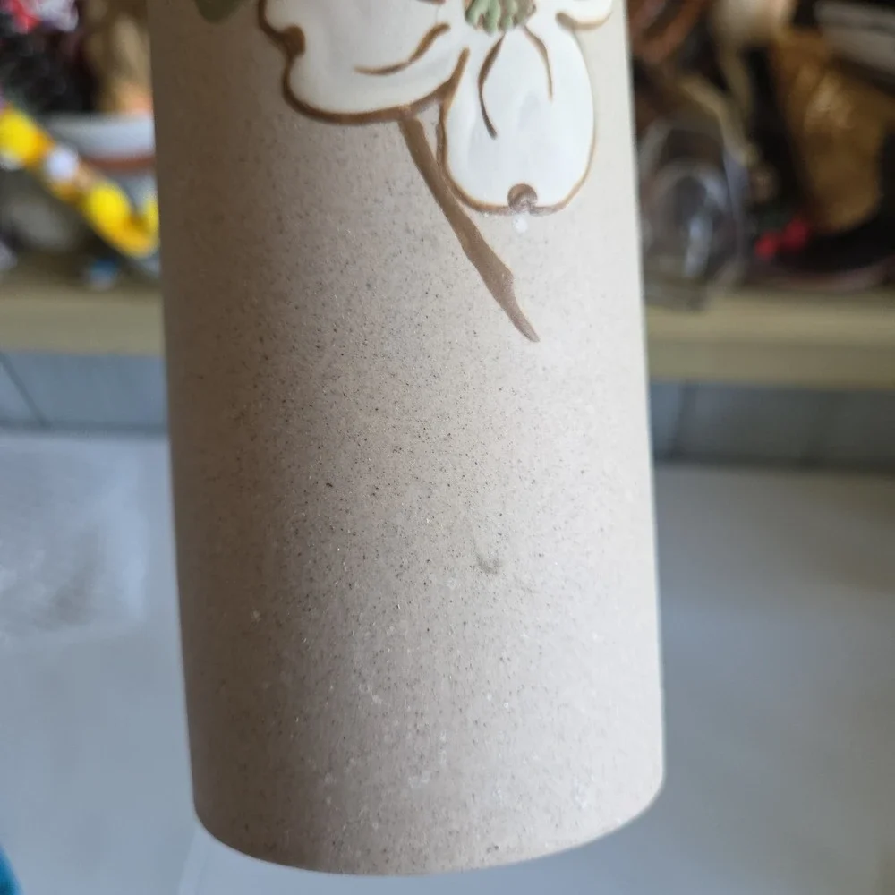 PIGEON FORGE HandPainted Dogwood Floral Tall Pottery Vase
